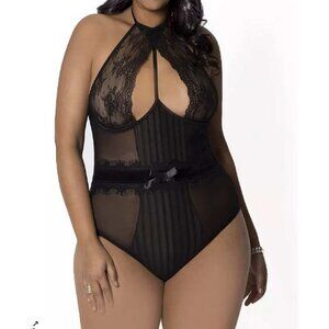 ICOLLECTION Deidra Lingerie Bodysuit Plus Size 1X (818)